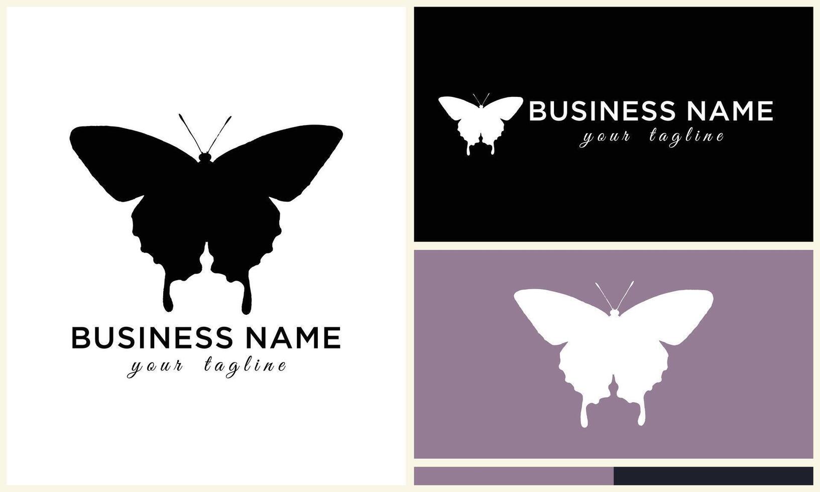 silhouette vector butterfly logo template