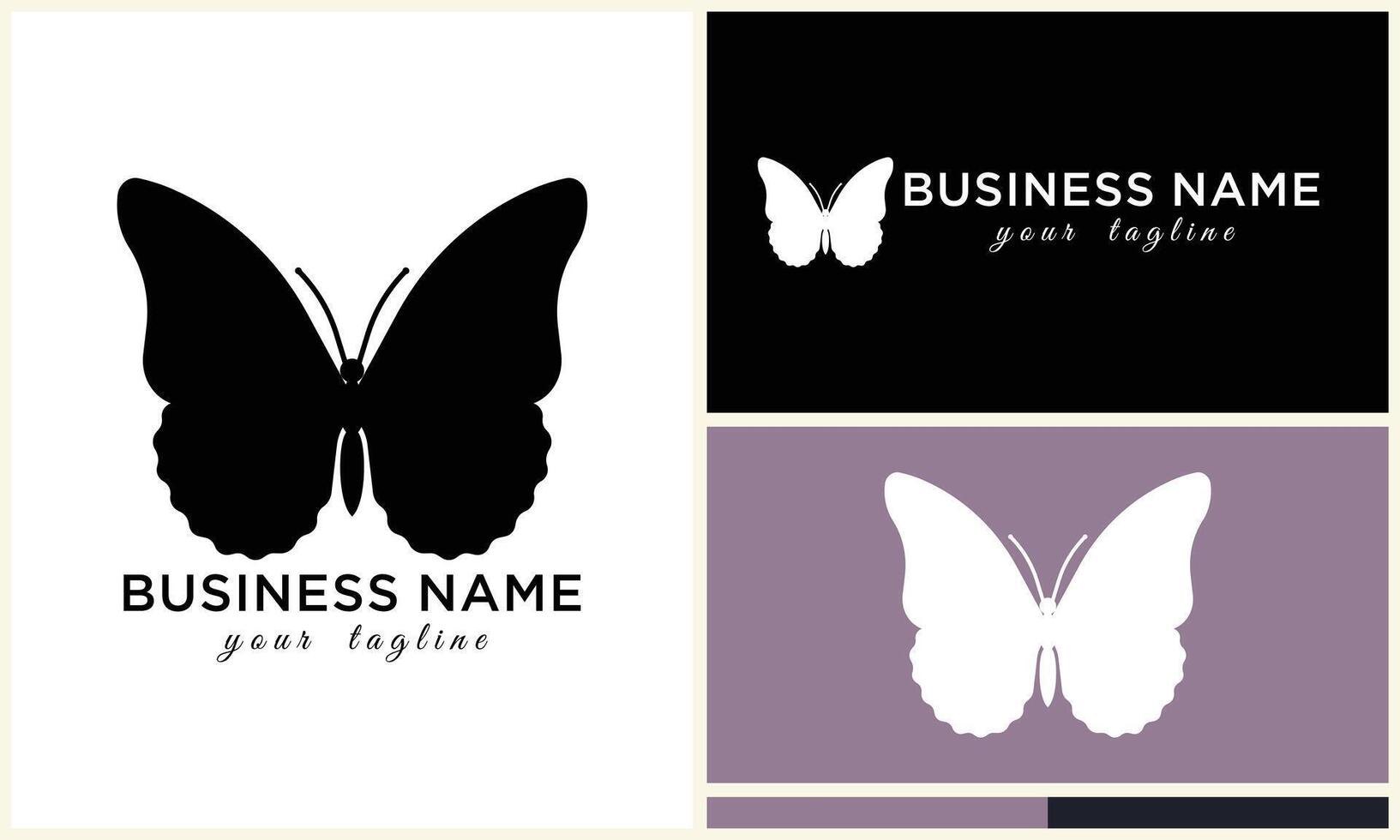 silhouette butterfly vector logo template