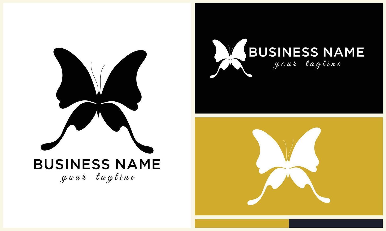 silhouette butterfly vector logo template