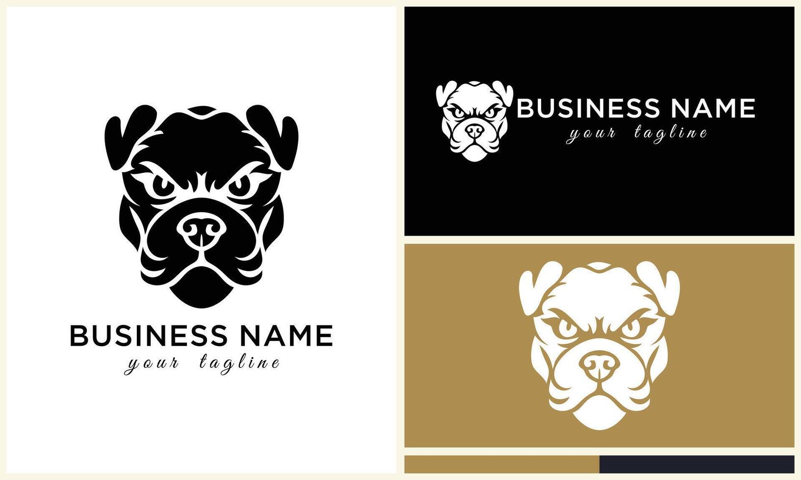 line head bulldog logo template vector