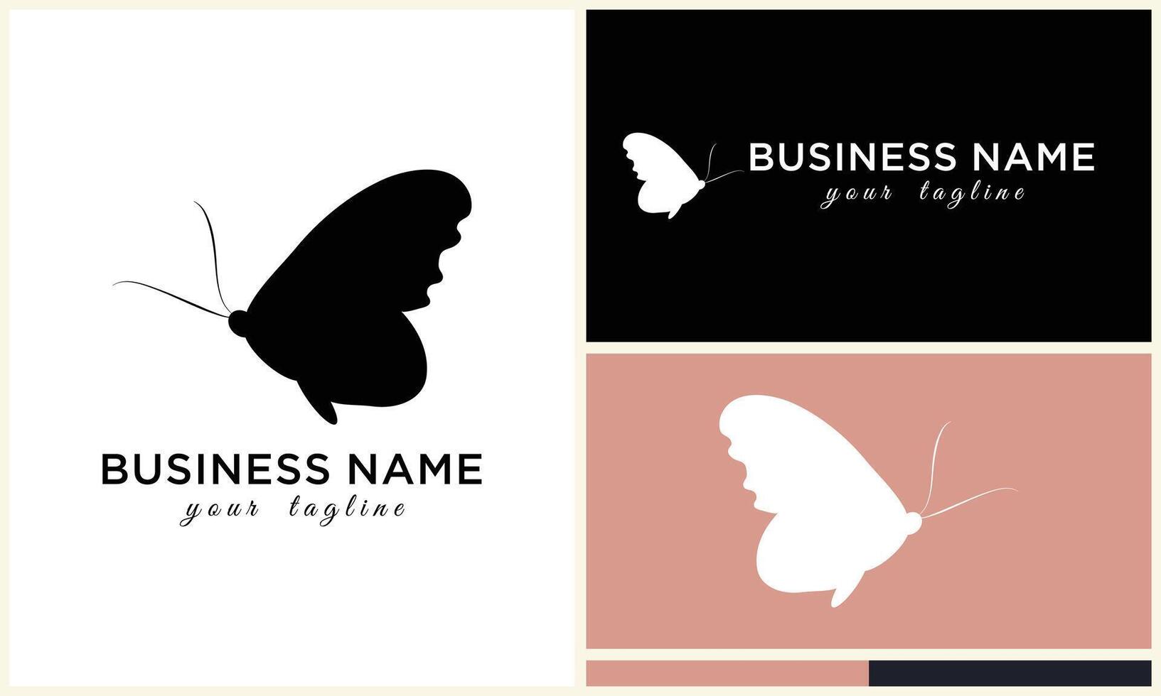 silhouette butterfly vector logo template