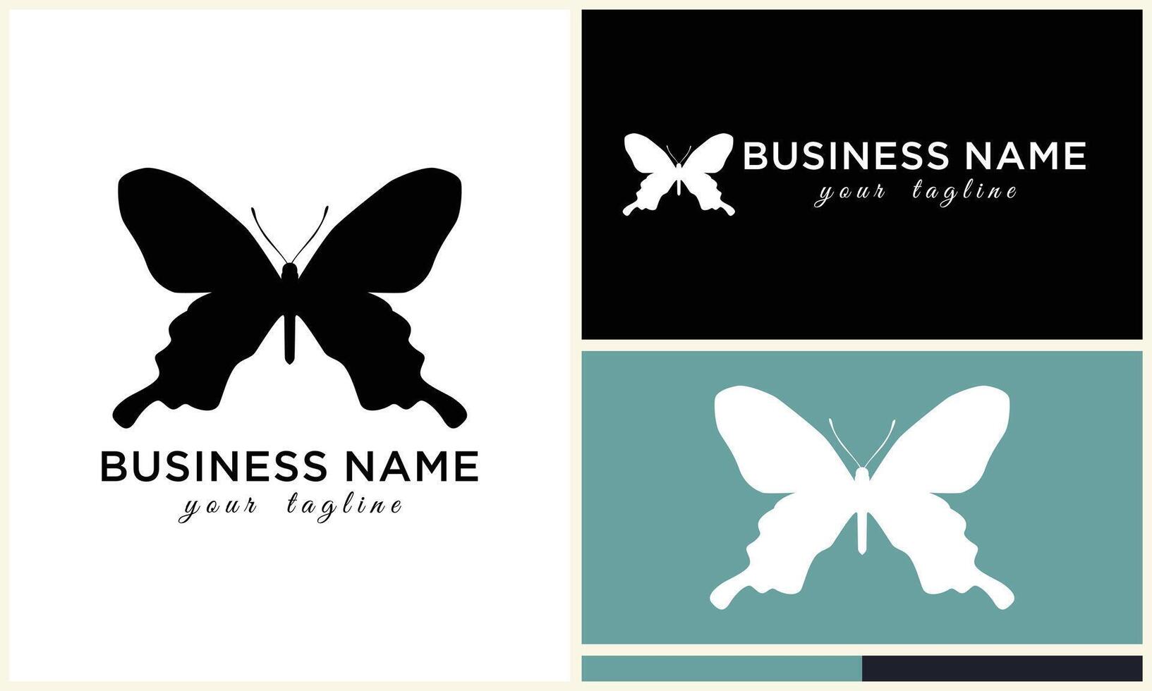 silhouette butterfly vector logo template