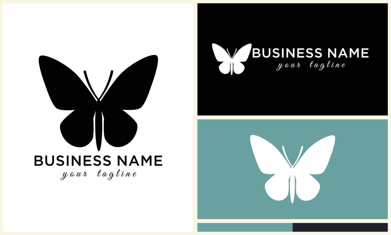 silhouette vector butterfly logo template