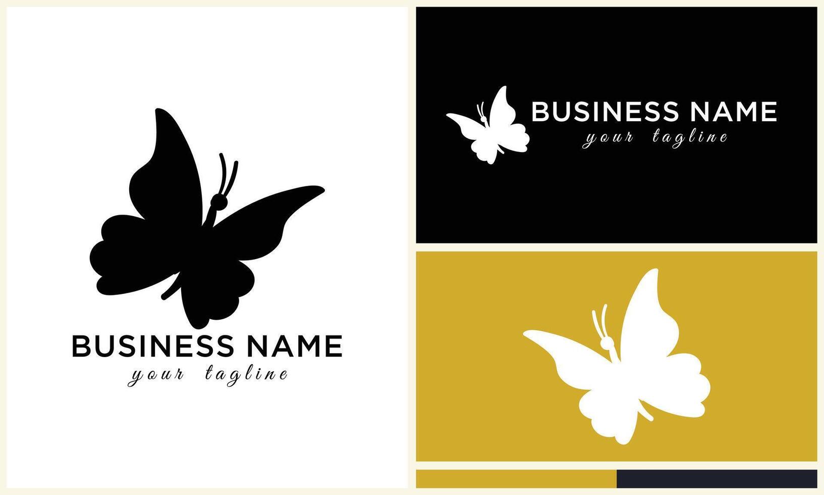 silhouette butterfly vector logo template