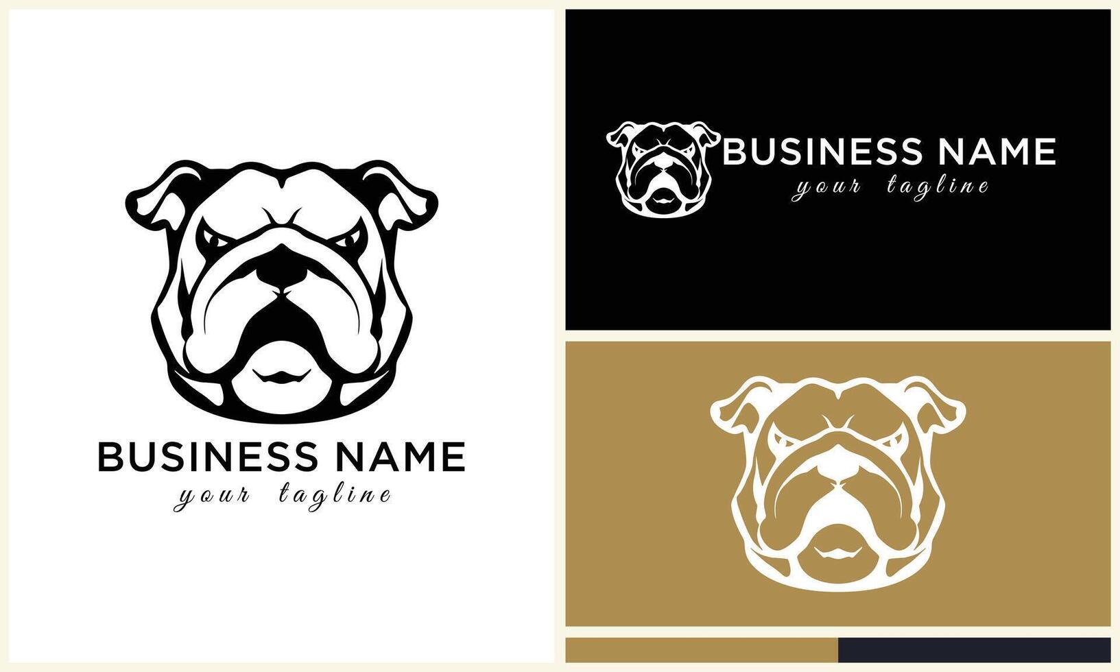 line head bulldog logo template vector