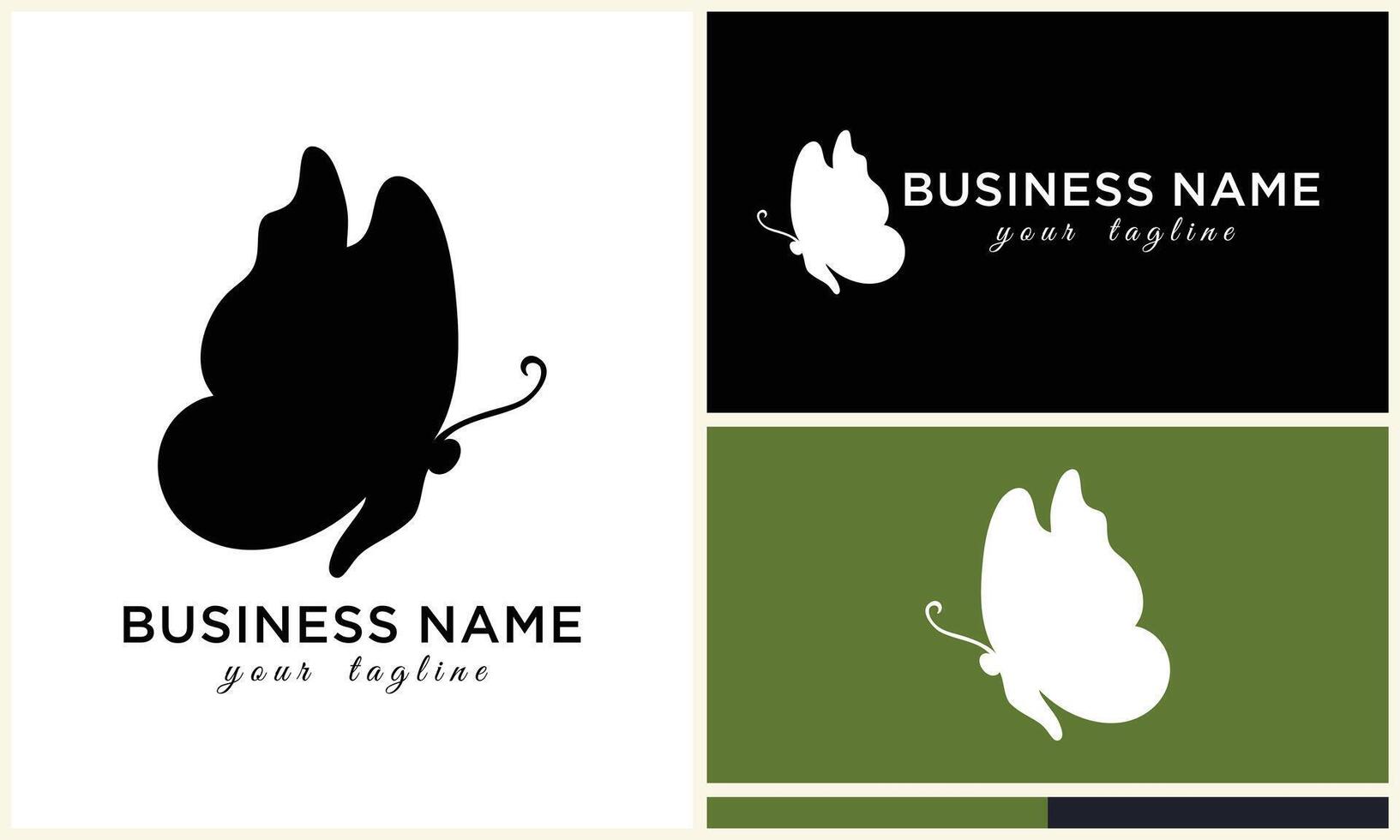 silhouette vector butterfly logo template