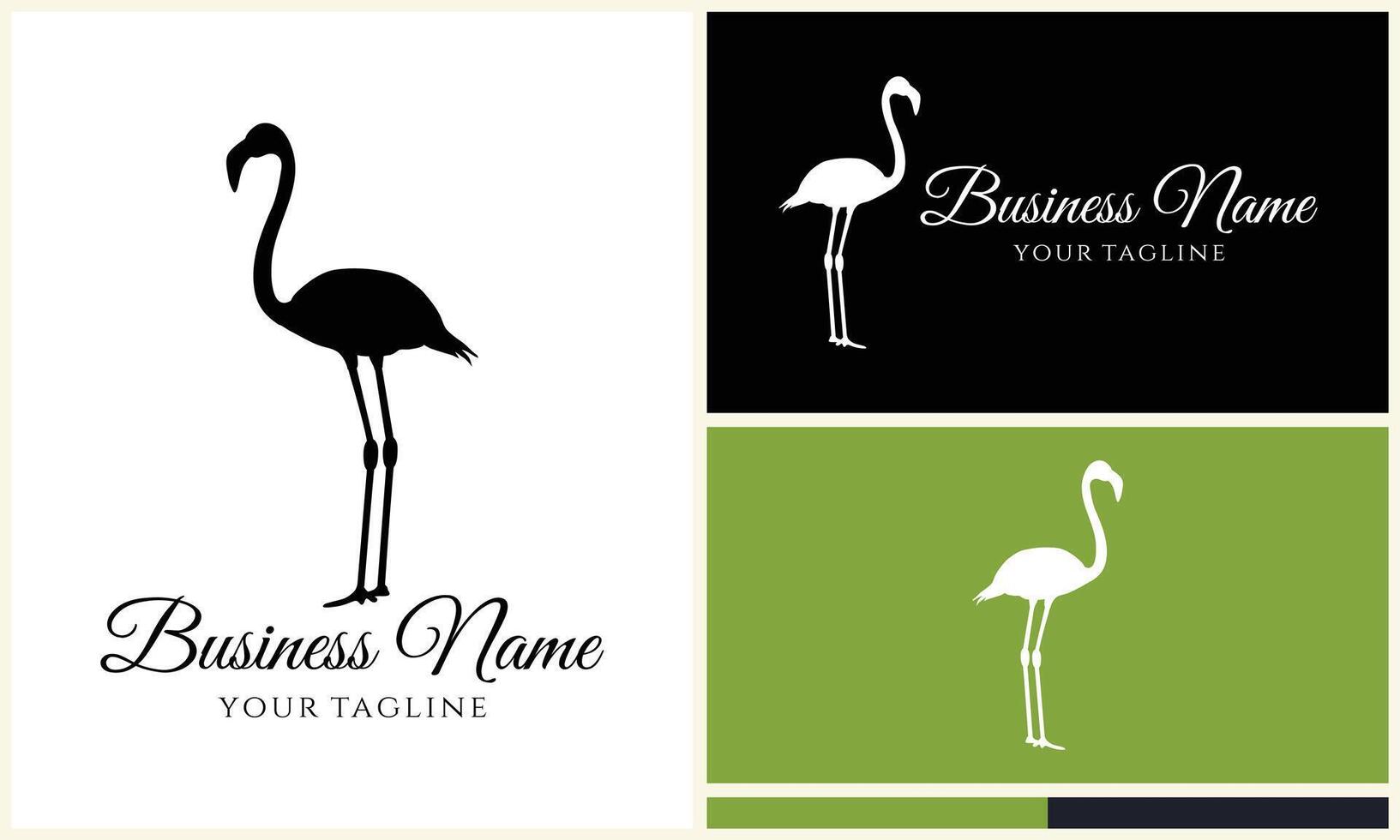 silhouette stork vector logo template