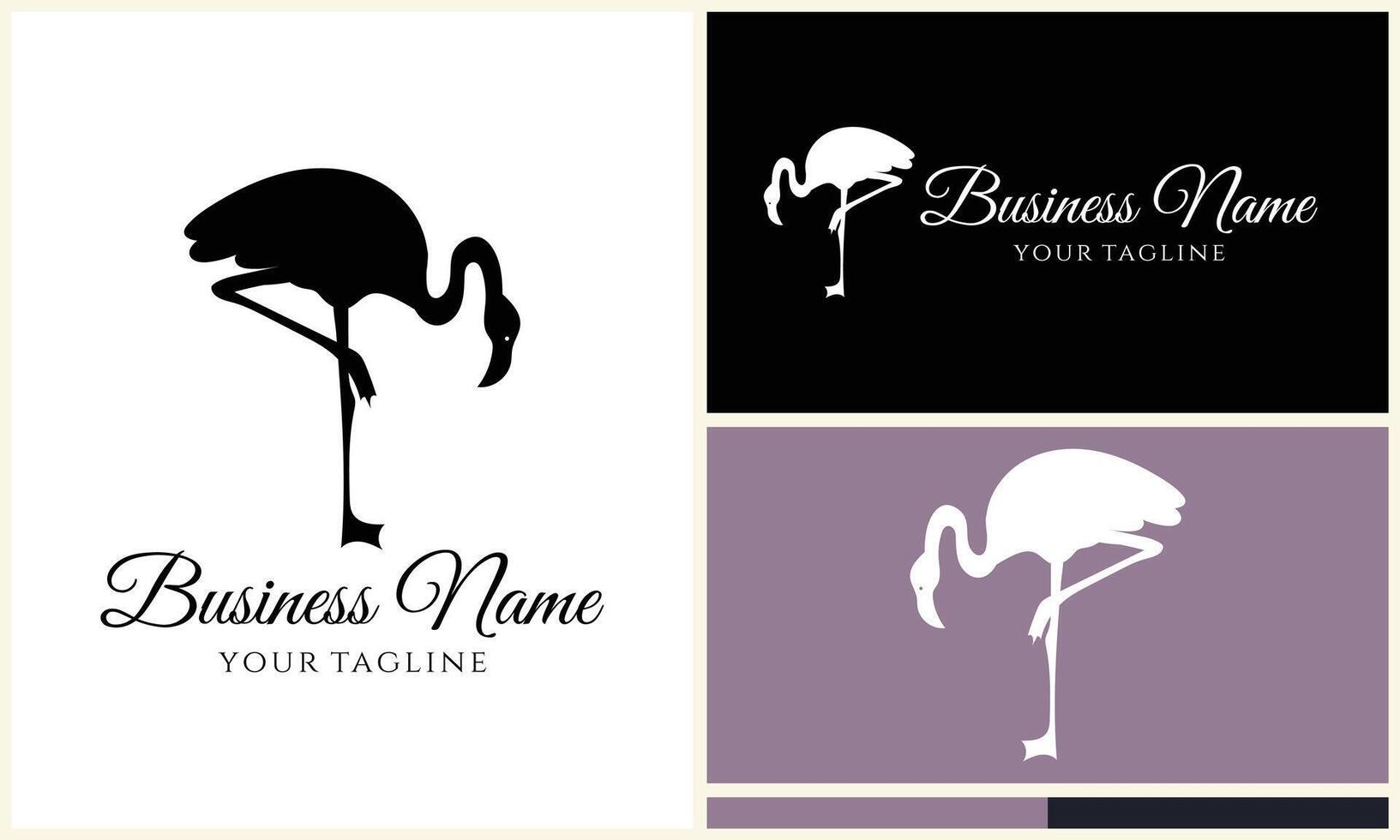 silhouette stork vector logo template