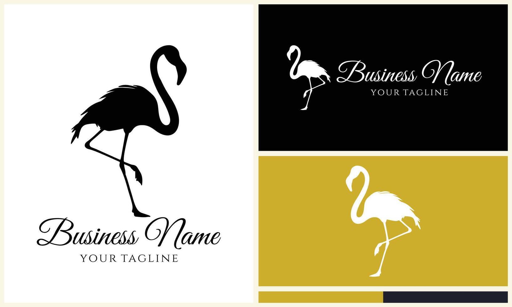 silhouette stork vector logo template