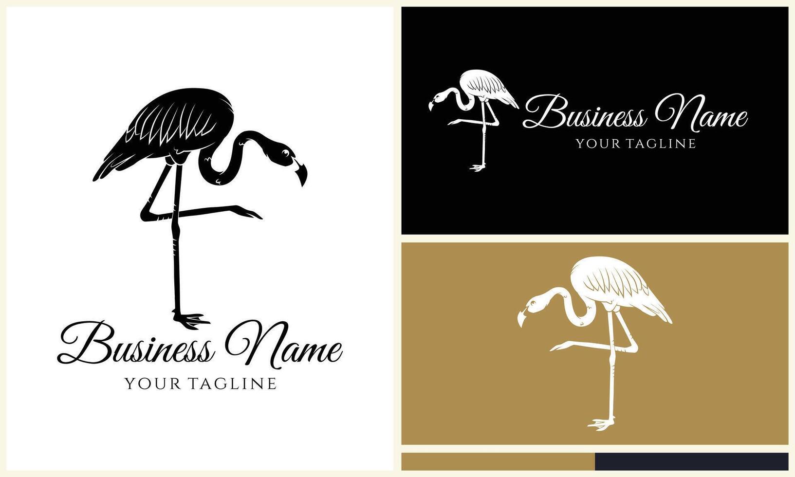 silhouette stork vector logo template