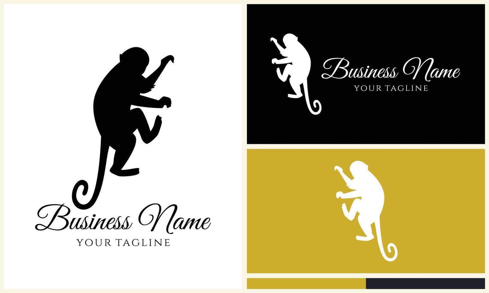 silhouette monkey vector logo template