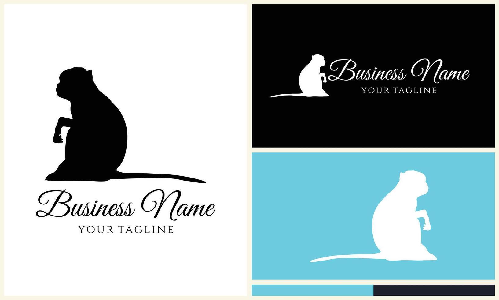silhouette monkey vector logo template