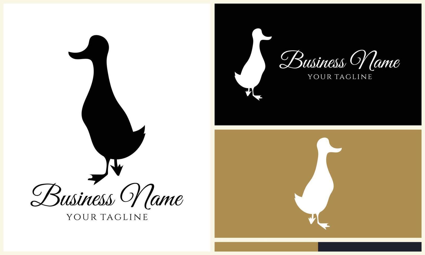 silhouette duck swim logo template vector