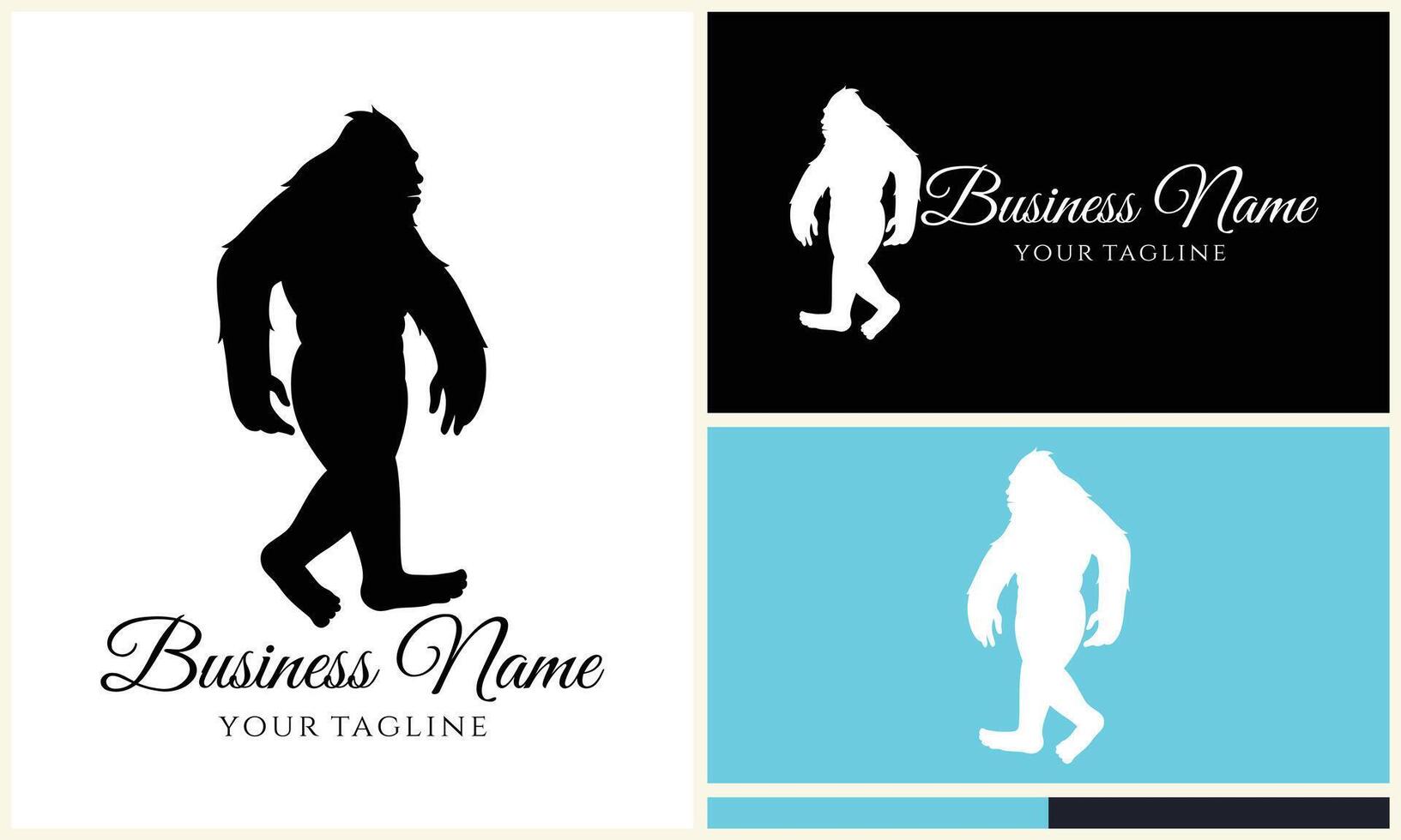 silhouette bigfoot vector logo template