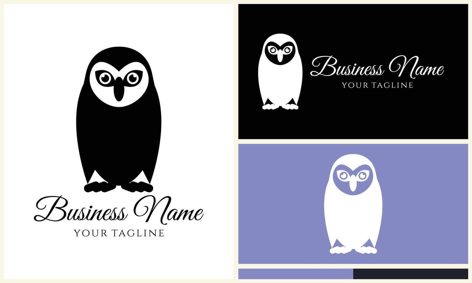 silhouette vector owl logo template