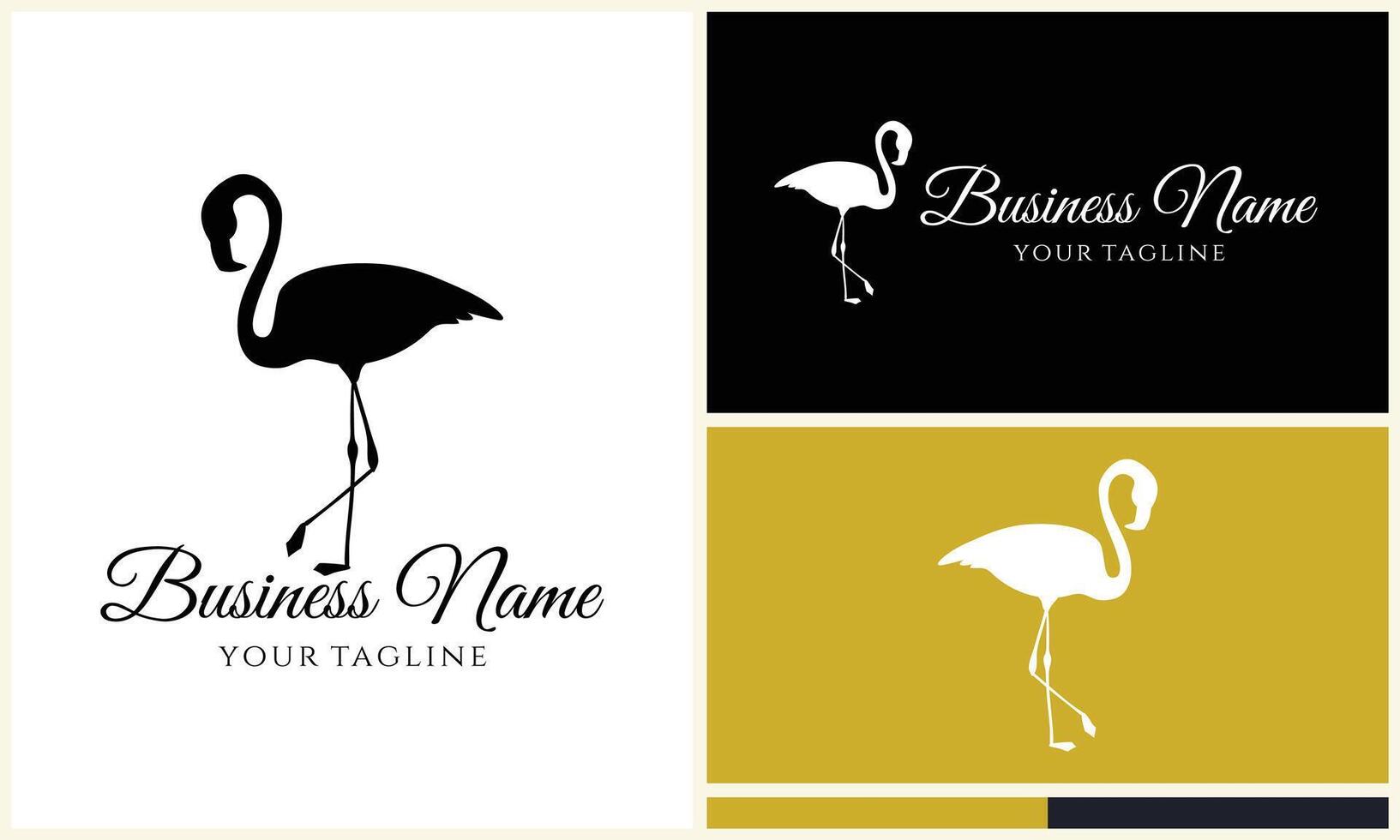 silhouette stork vector logo template