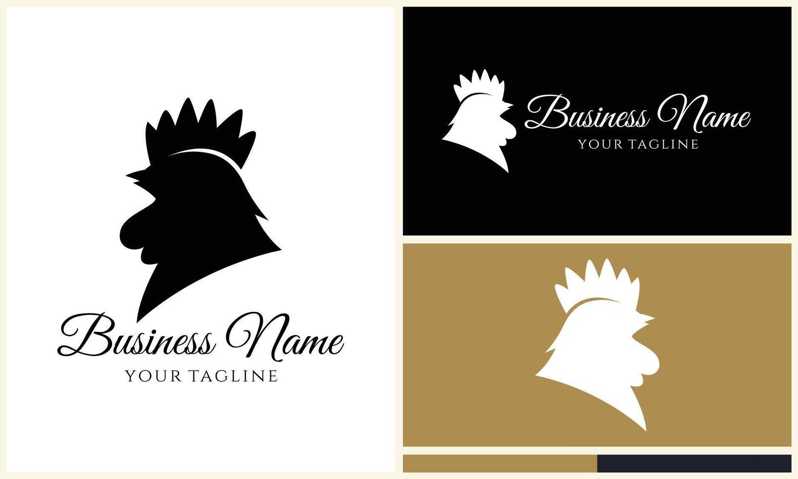 chicken hen rooster logo template vector