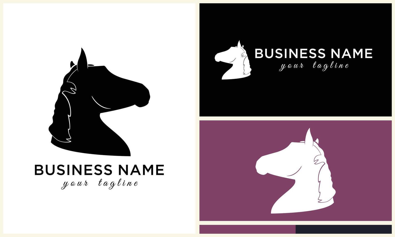 line horse head logo design vector