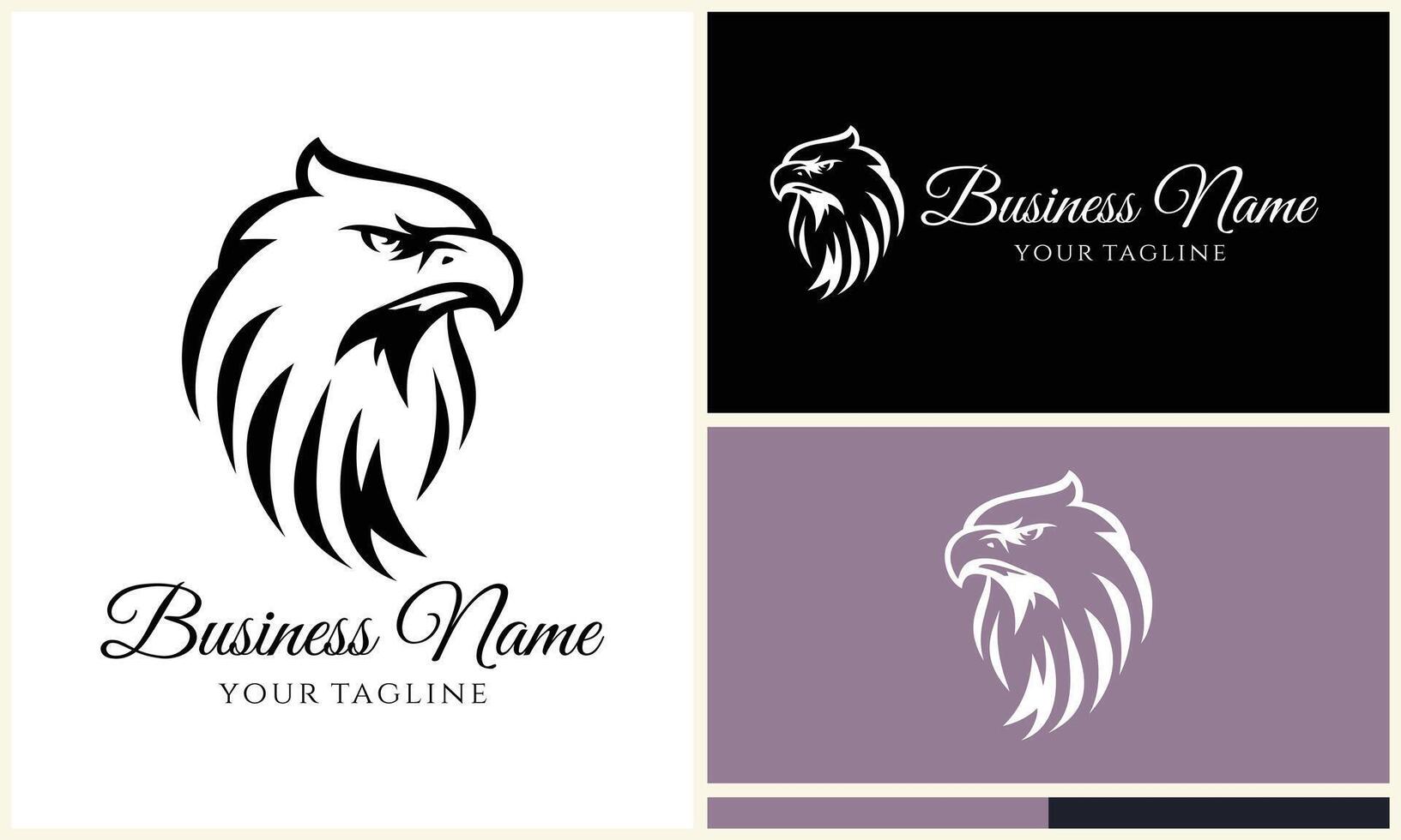 silhouette  eagle head logo template vector