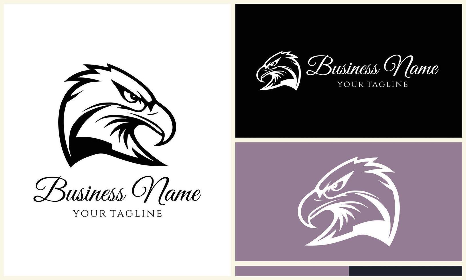 silhouette  eagle head logo template vector