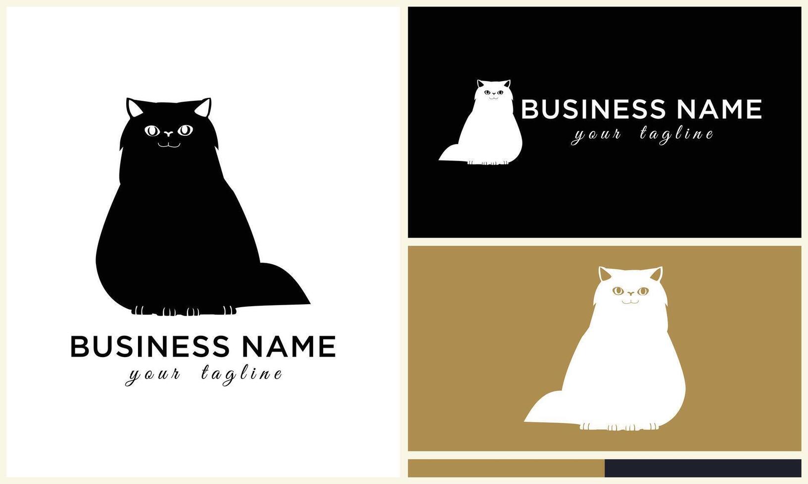 line cat head logo template vector