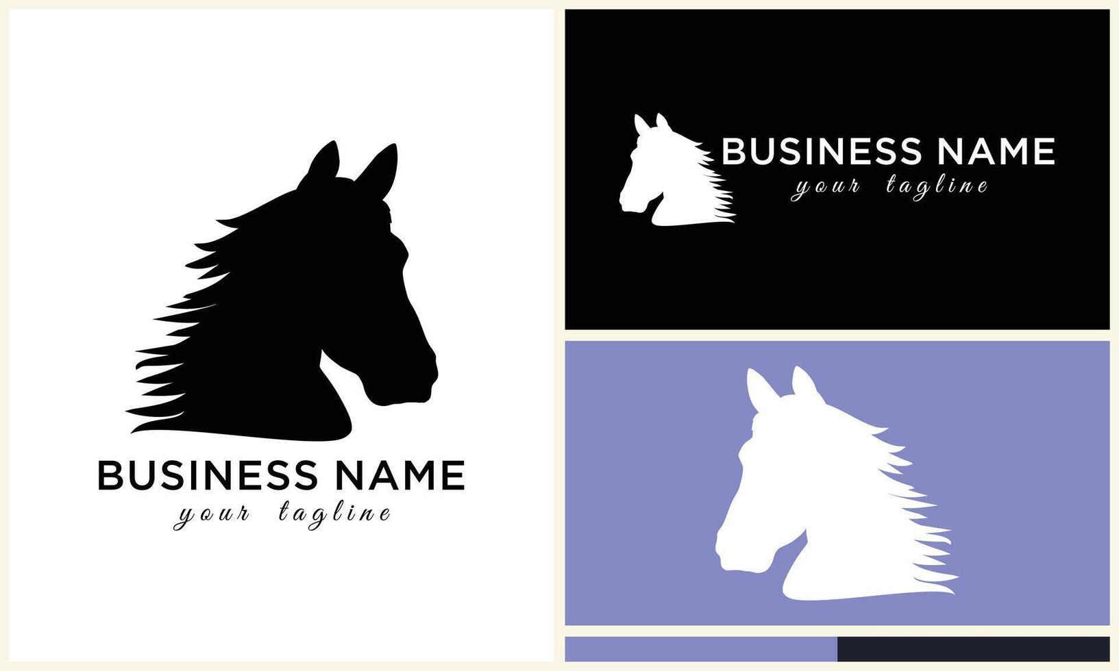 line horse head logo design vector