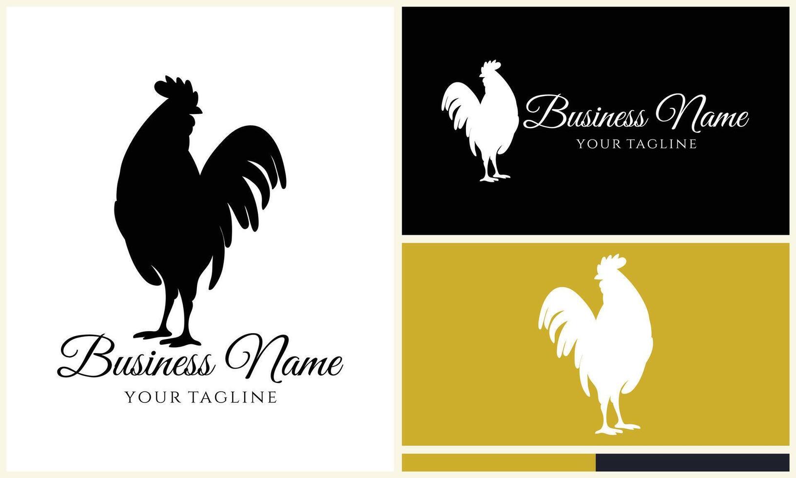 pollo gallina gallo logo modelo vector