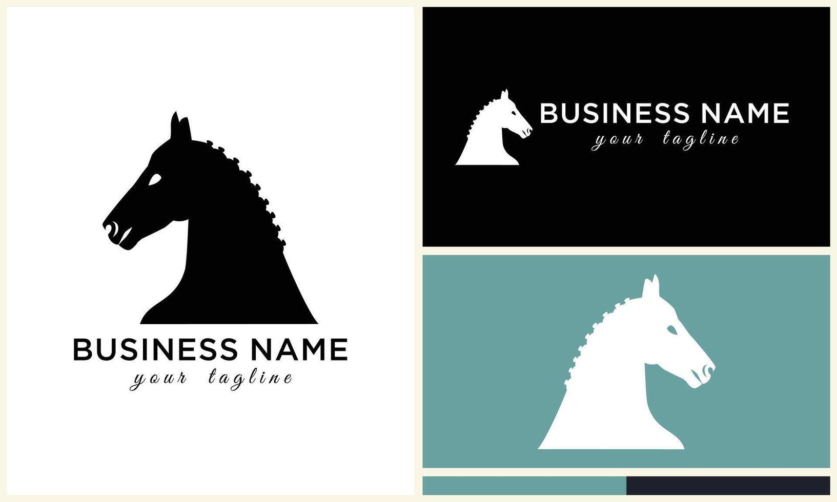 line horse head logo design vector