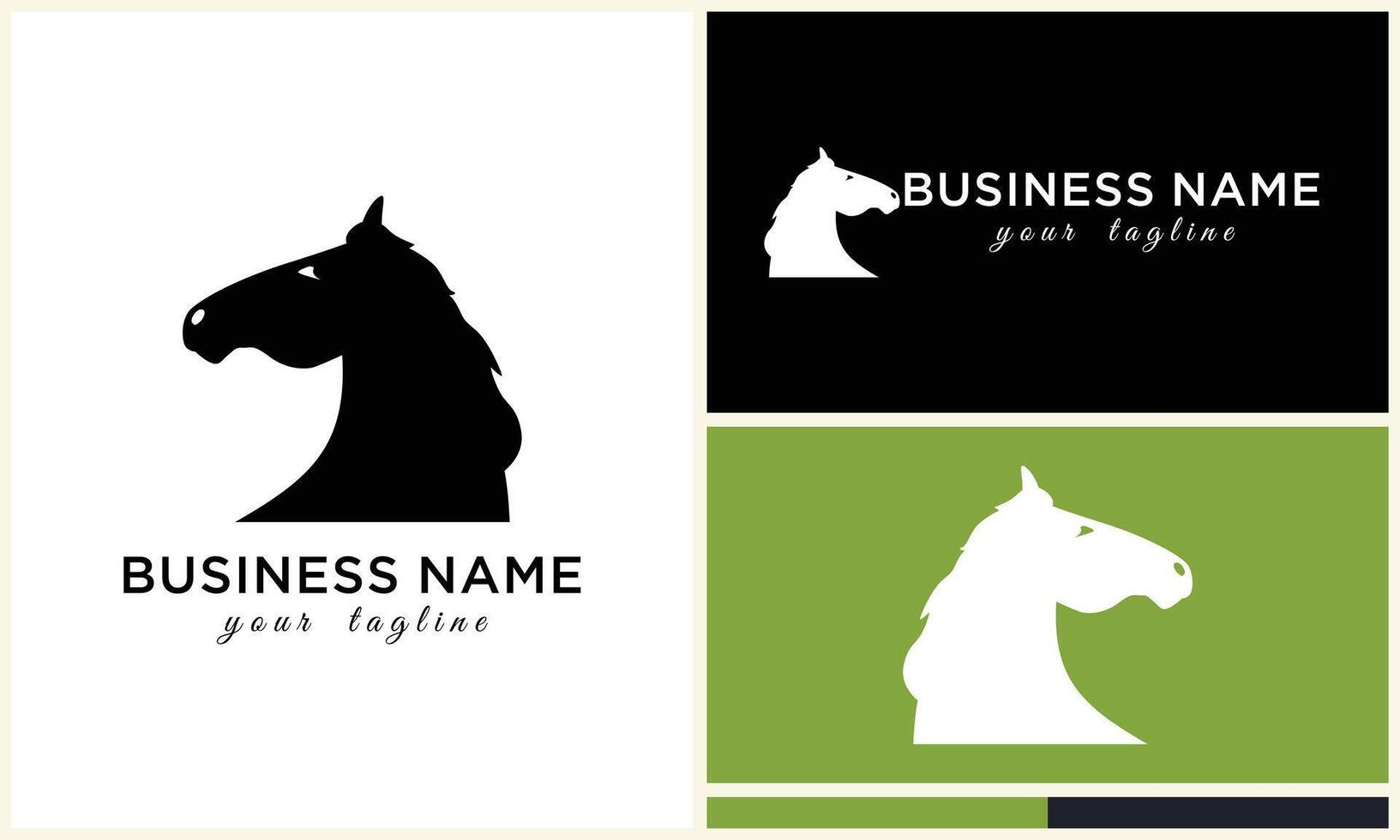 line horse head logo design vector