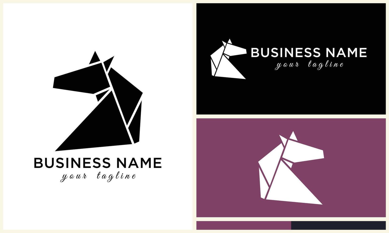 line horse head logo design vector