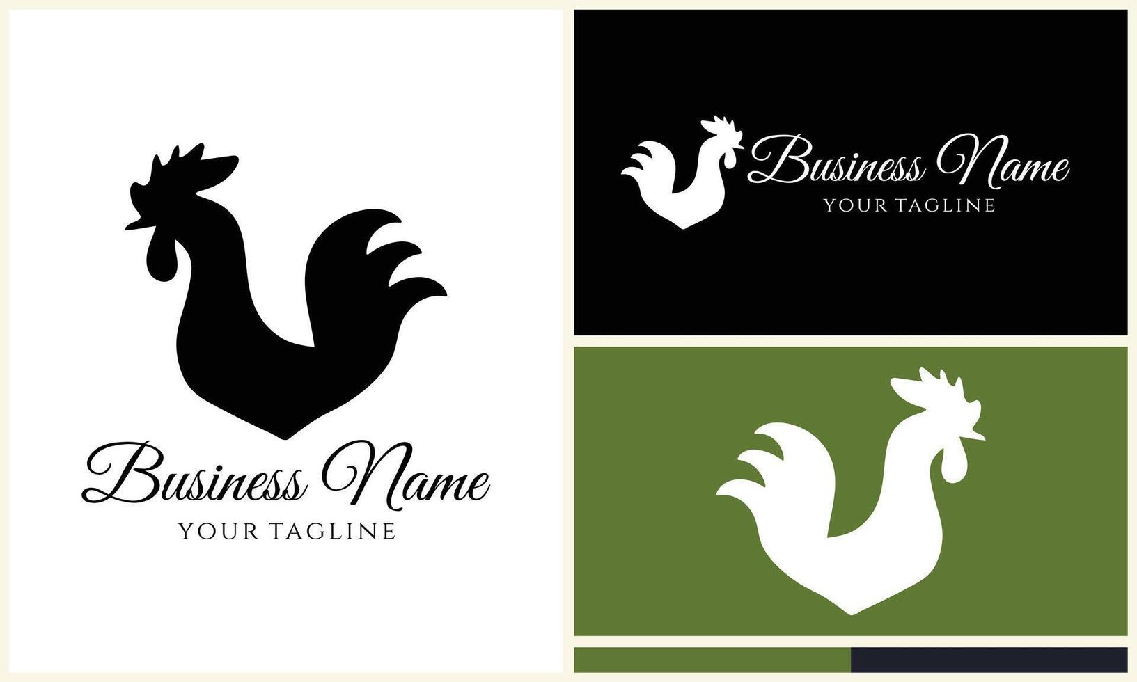 chicken hen rooster logo template vector