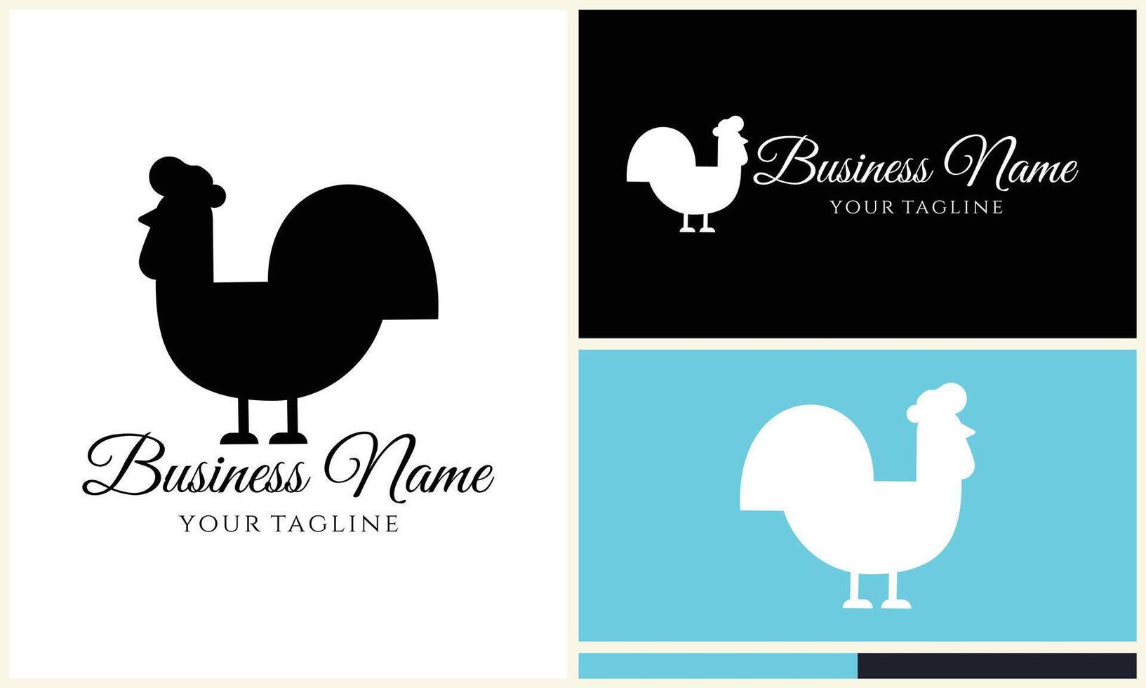 chicken hen rooster logo template vector