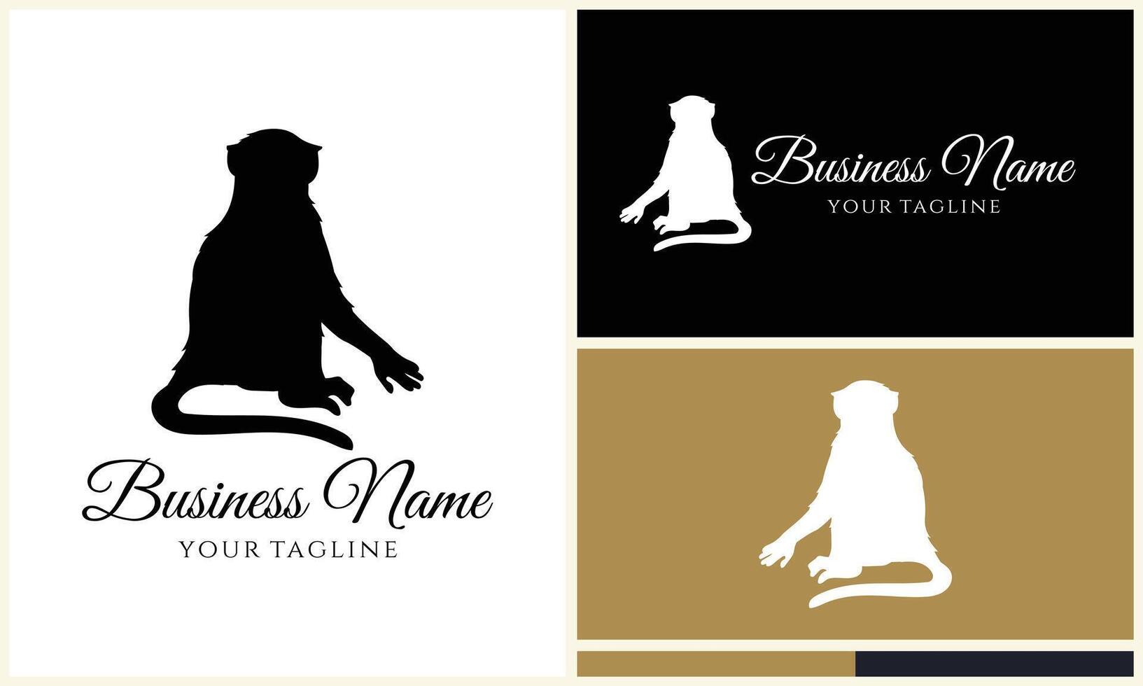 silhouette monkey vector logo template