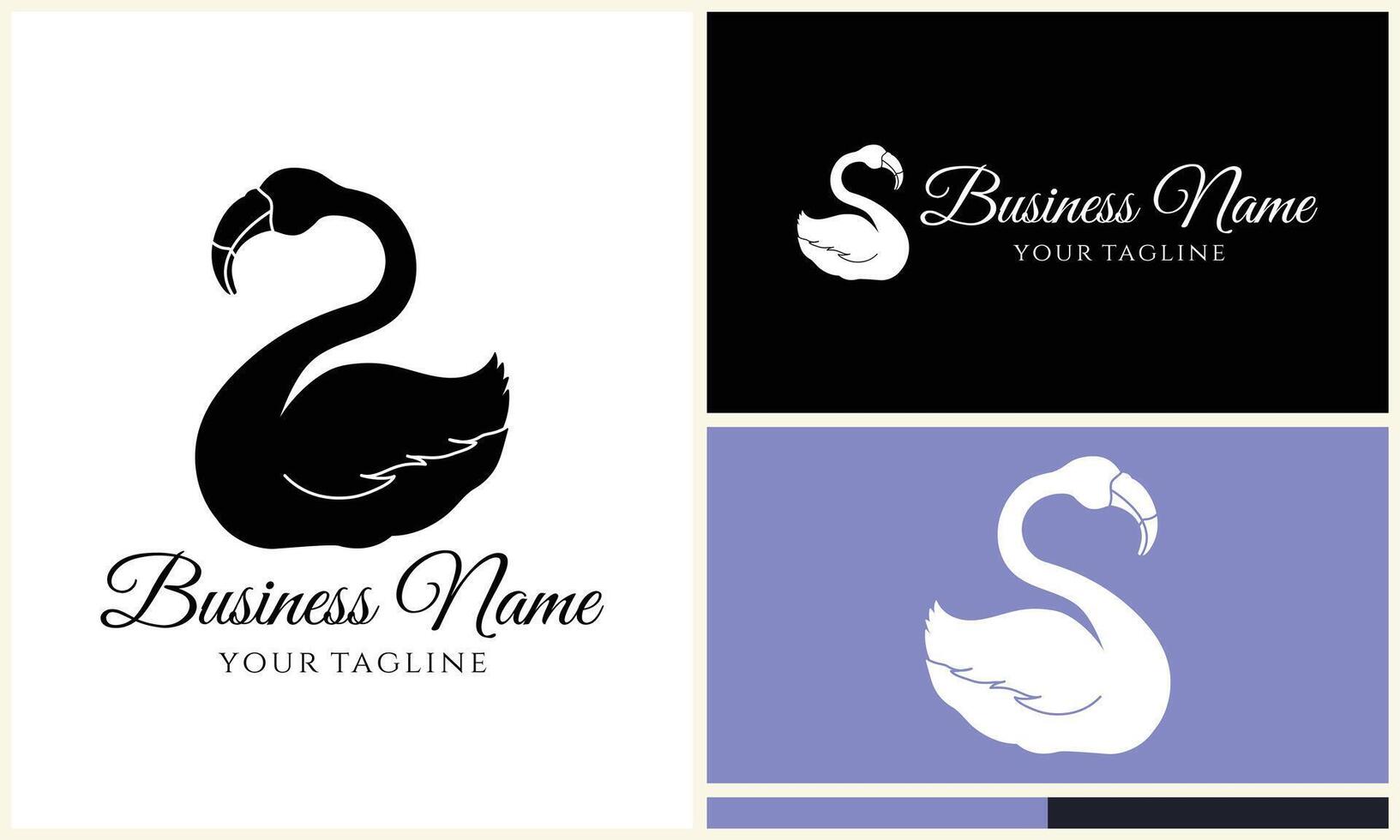 silhouette stork vector logo template
