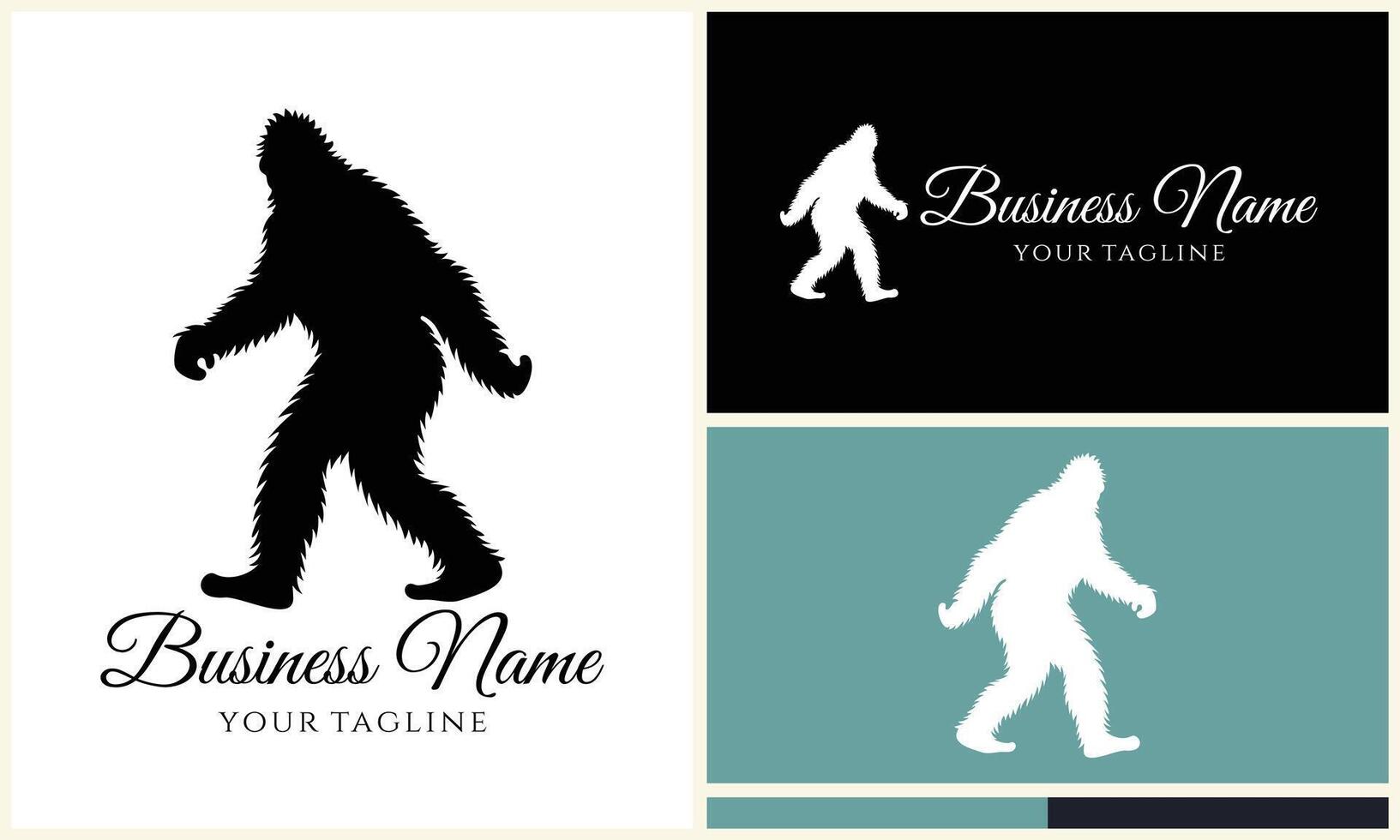 silhouette bigfoot vector logo template