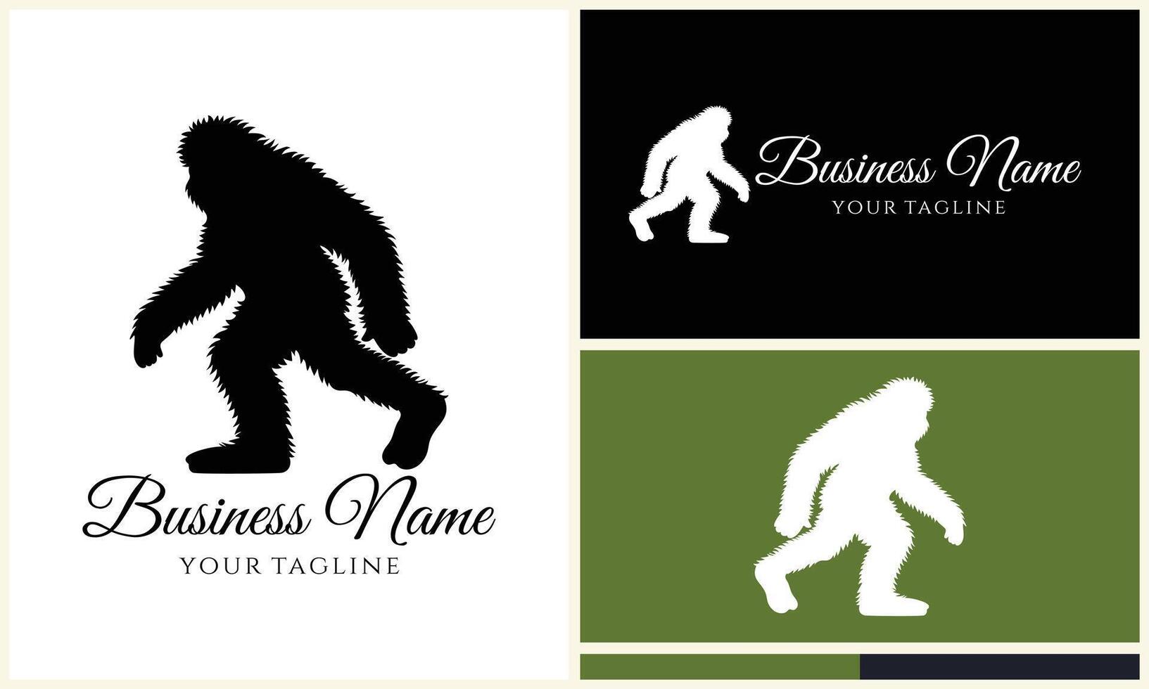 silhouette bigfoot vector logo template