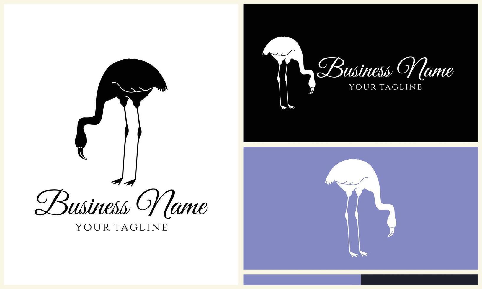 silhouette stork vector logo template