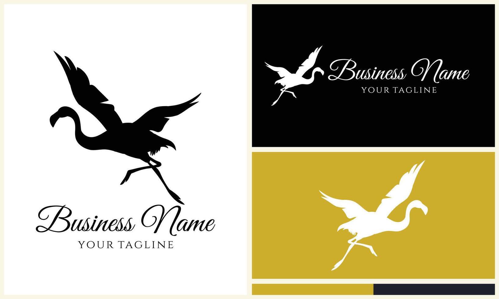 silhouette stork vector logo template