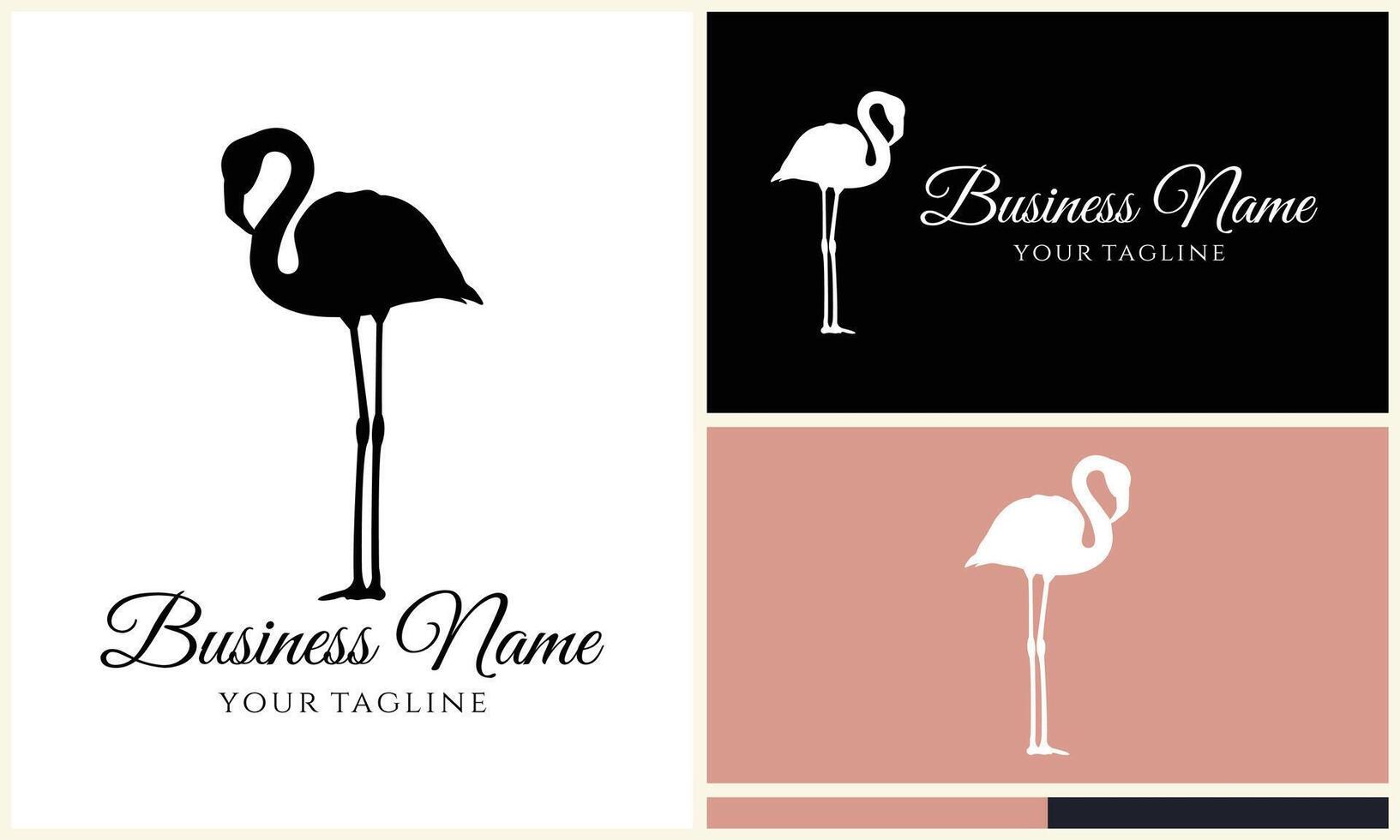 silhouette stork vector logo template