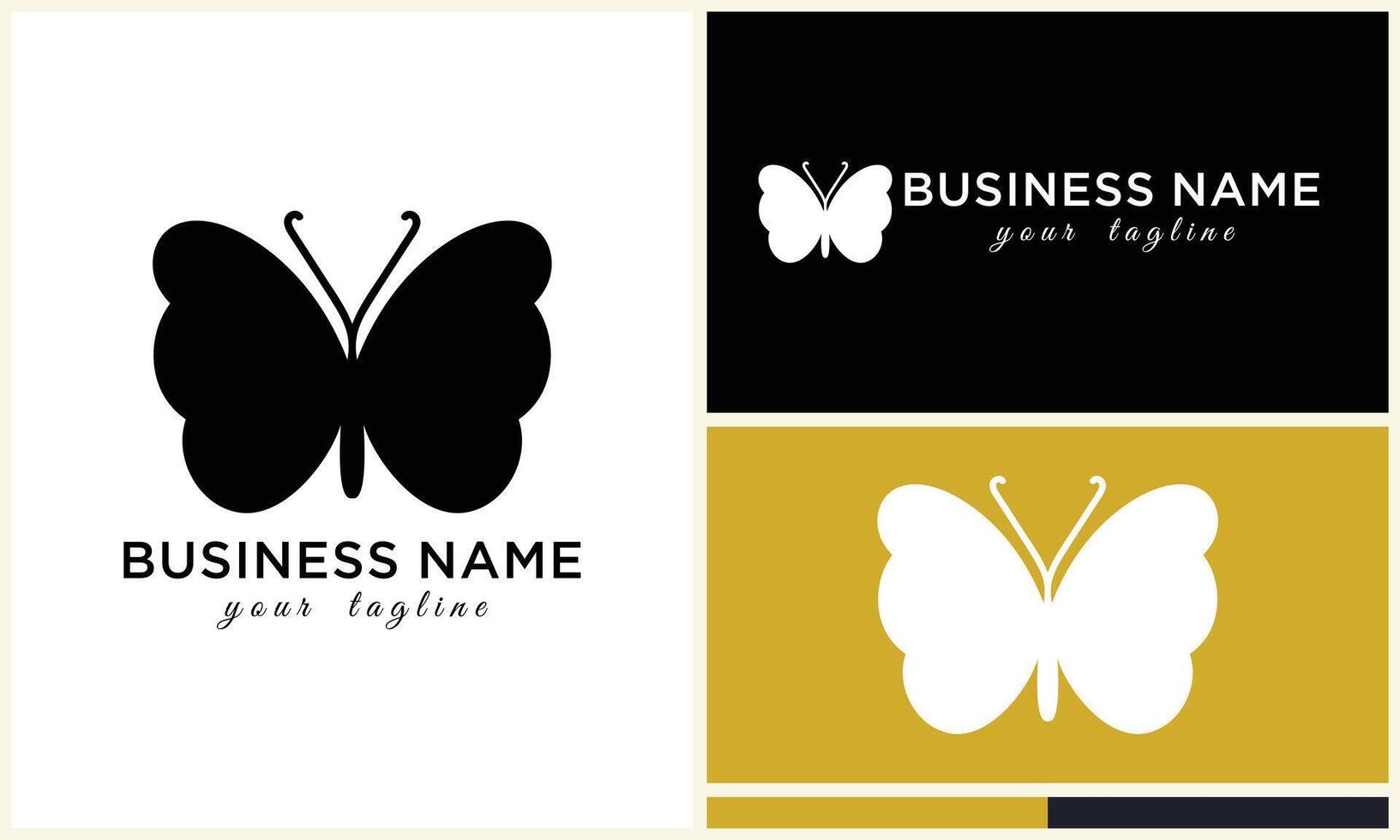 silhouette vector butterfly logo template