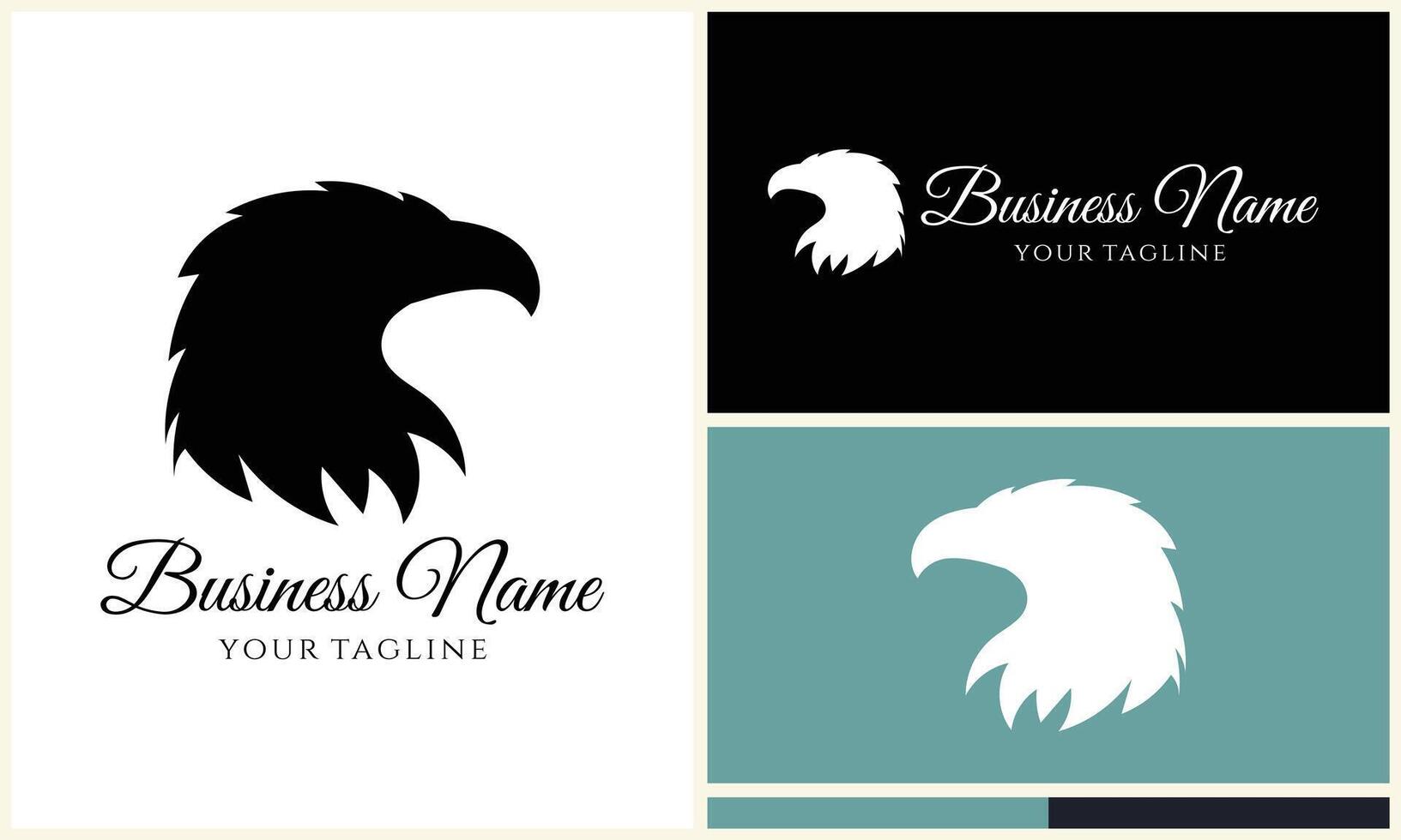 silhouette  eagle head logo template vector