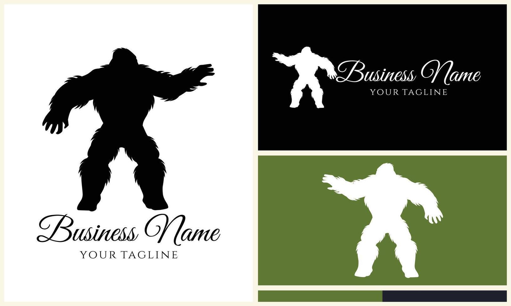 silhouette bigfoot vector logo template