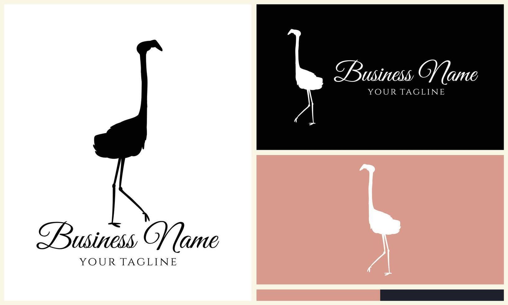 silhouette stork vector logo template