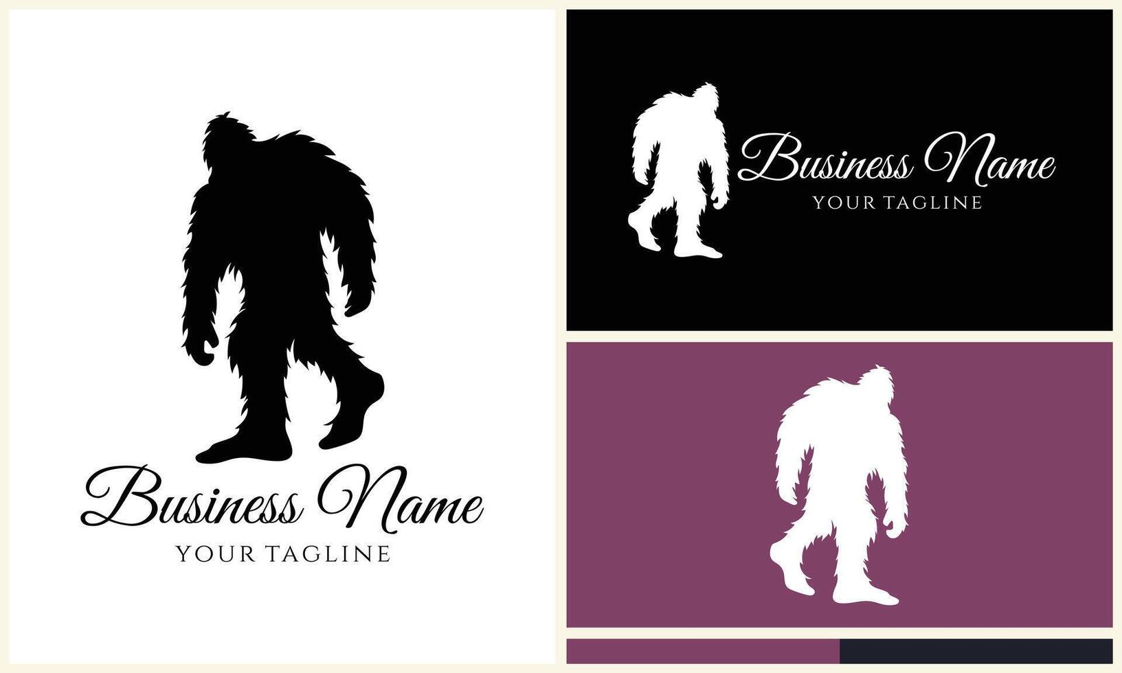 silhouette bigfoot vector logo template