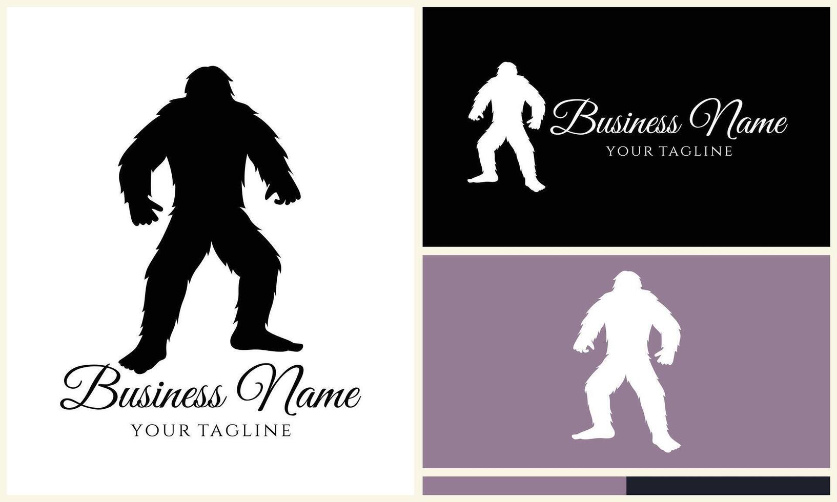 silhouette bigfoot vector logo template