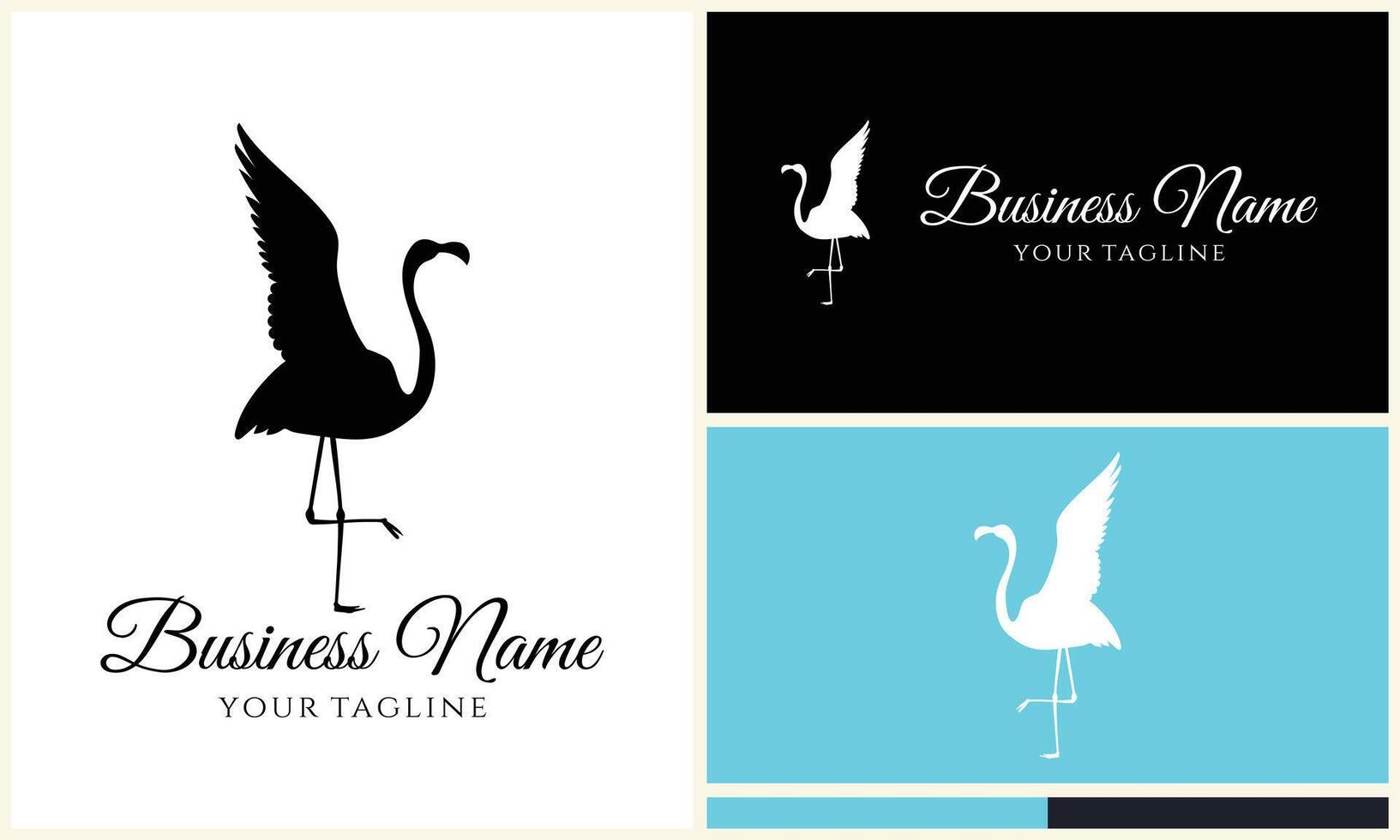 silhouette stork vector logo template