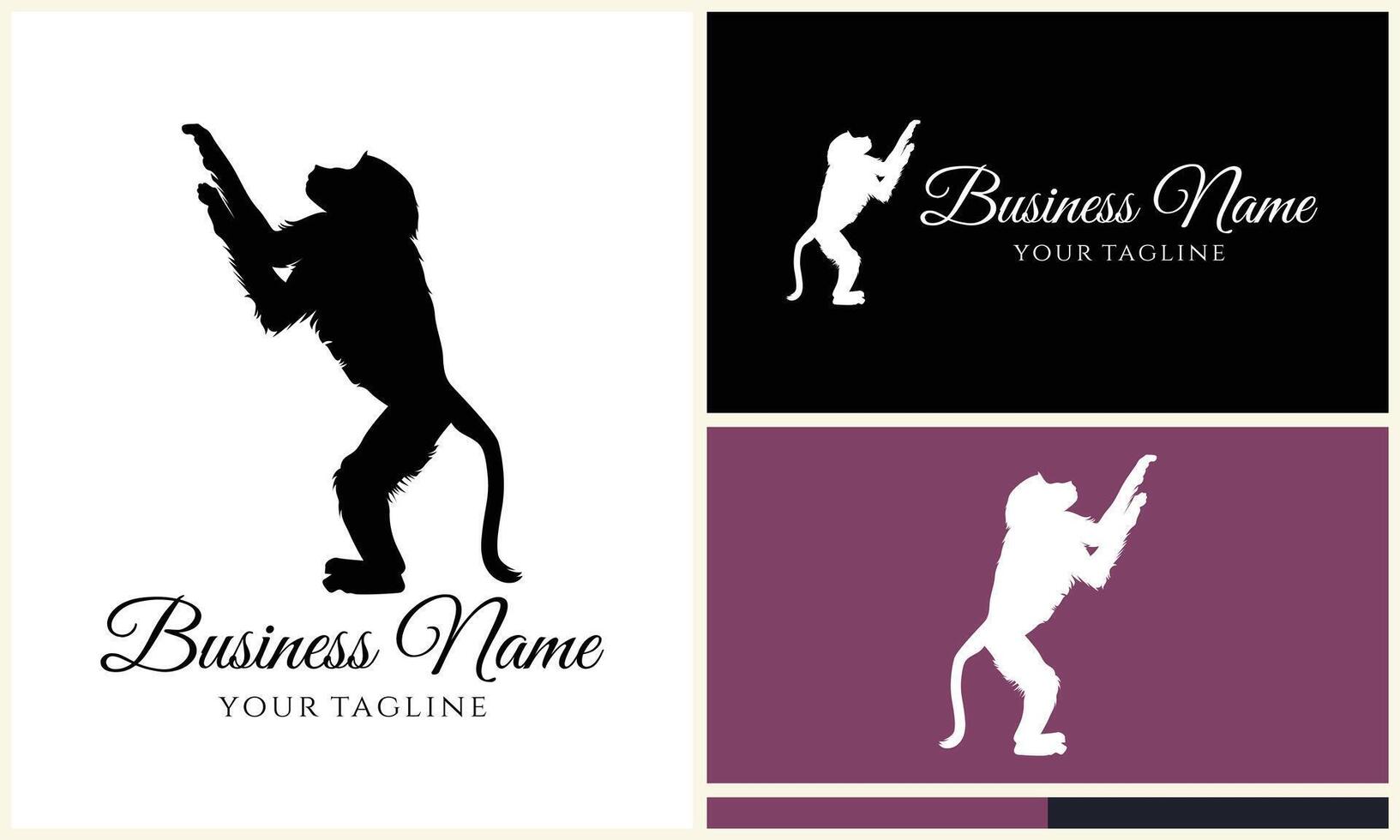 silhouette monkey vector logo template