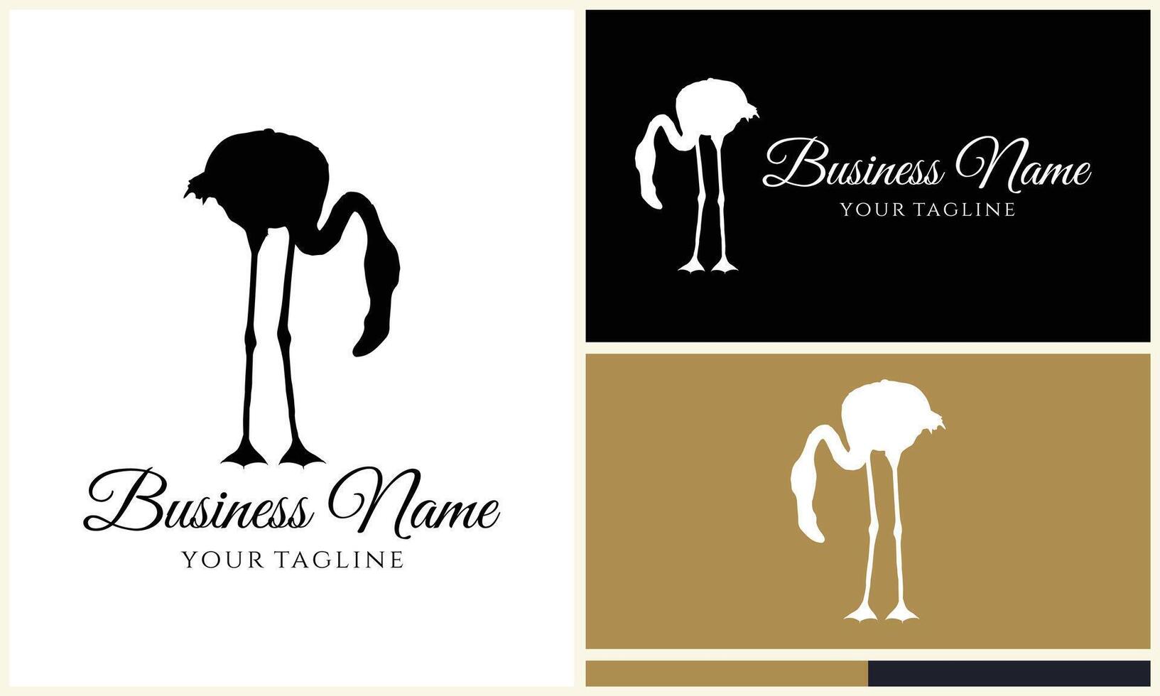 silhouette stork vector logo template