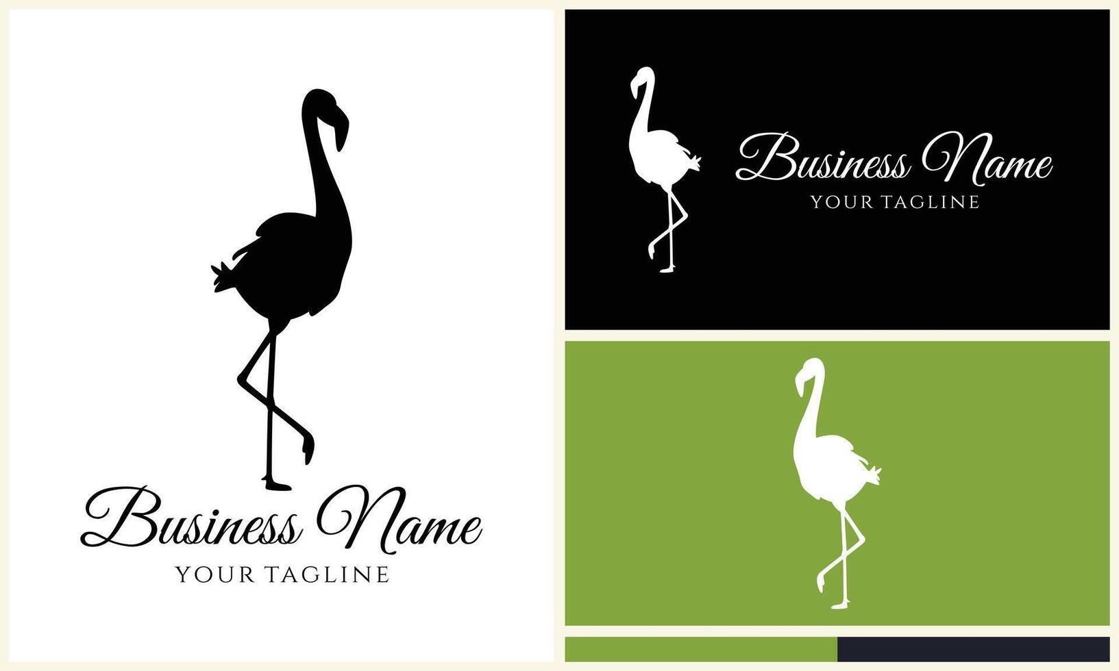 silhouette stork vector logo template