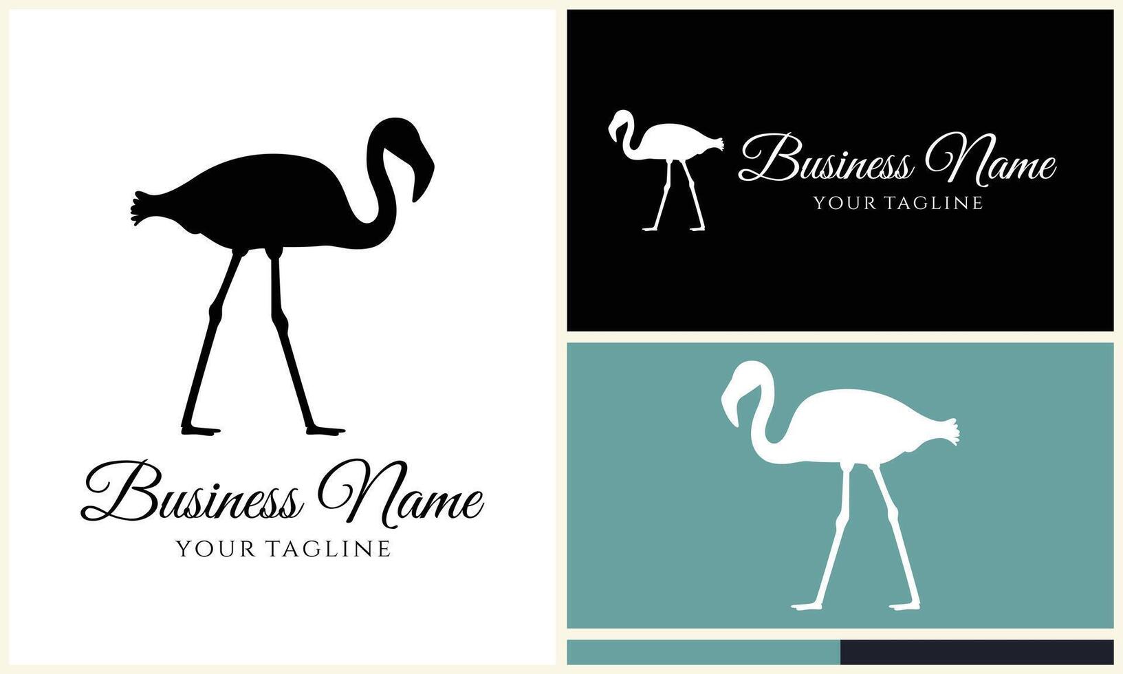 silhouette stork vector logo template